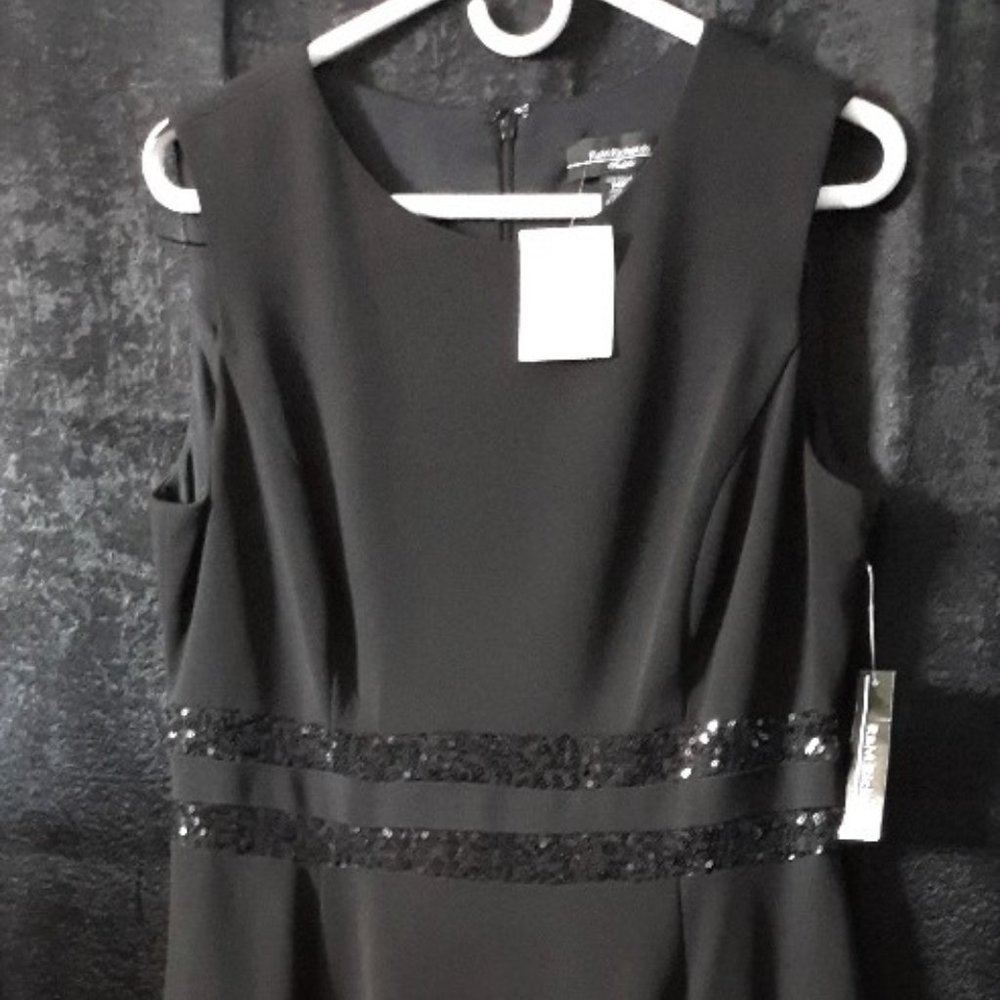 R&M Richards Black Sleeveless Fit & Flare Dress (14P)